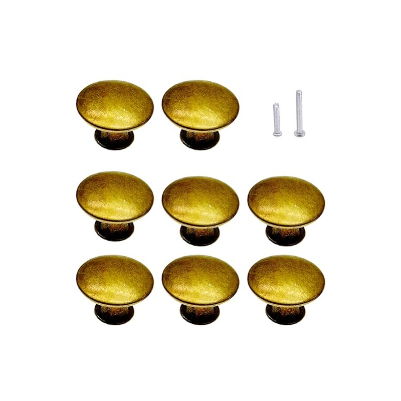 M MIMHOOY 8 Pack Cabinet Knobs Yellow Bronze Knobs for