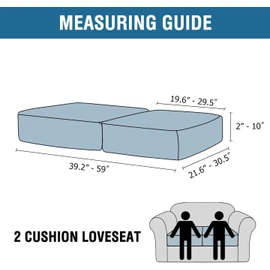 H.VERSAILTEX Velvet Stretch Couch Cushion Cover Plush Cushion Slipcover for Chair Loveseat Sofa Cushion Furniture Protector Seat Cushion Sofa Cover (2 Piece Medium Sofa Cushion Covers, Rust)