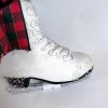 Garsons Ice Skate Christmas Ornament Greenery White Boot Pinecone Ribbon