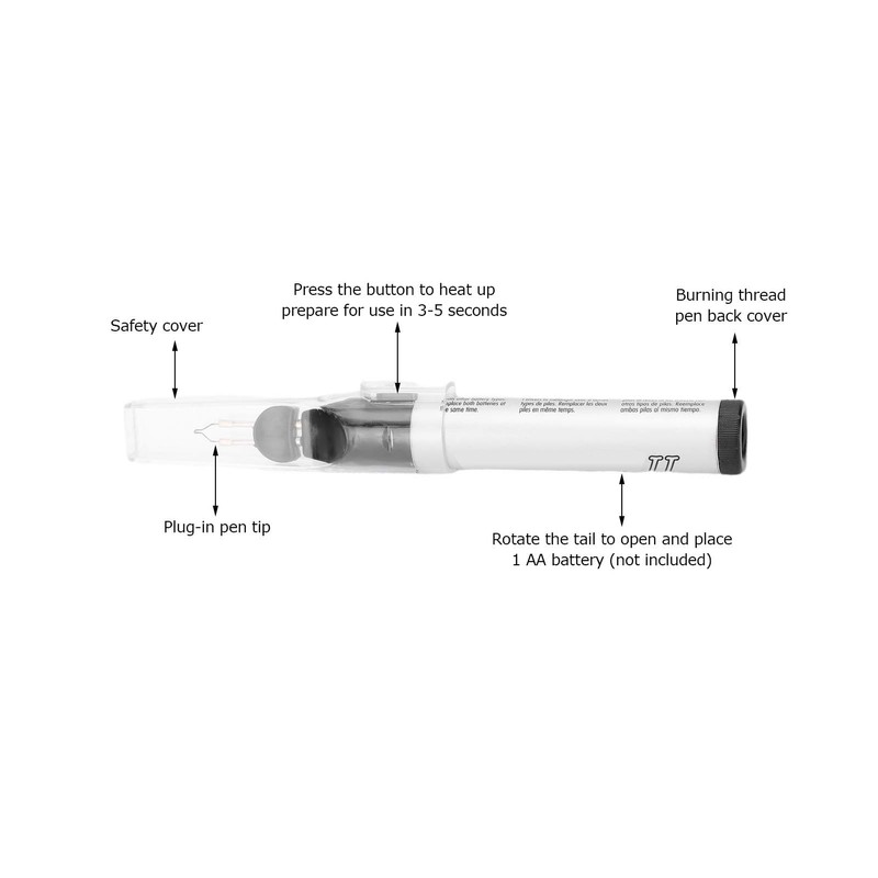 Trims or Melts Frayed Ends of Thread Pen, Handheld Quick