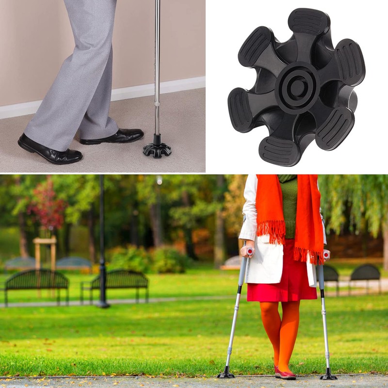 supregear Cane Tip with 6 Prong, Non-Slip 6 Support Rubber