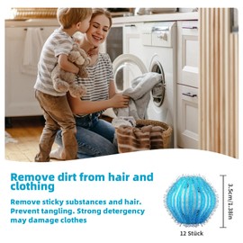 Pack of 12 Pet Hair Remover, Washing Machine, Lint Ball for Washing Machine, Anti Lint Balls, Washing Machine, Reusable Lint Balls, Washing Machine, for Removing Pet Hair