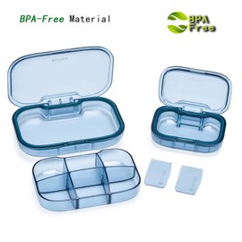 YXCHUA Tablettenbox 2 Stück Mode Reise Klein Pillendose 6 Fächer+3 Fächer Medikamentenbox,Pillendose-Fächer Tragbar Abnehmbare Pillenbox