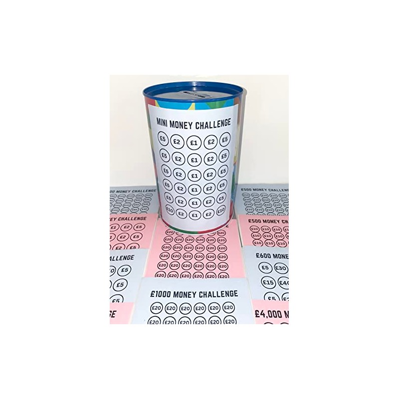 Money Tin Challenge Sticker Only (Blue, Mini Challenge)