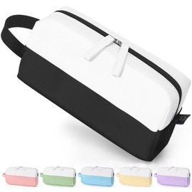 Sooez Big Capacity Pencil Case, Cute Two-Tone Pencil Pouch Aesthetic, Large Capacity Pen Bag with 4 Compartments, Soft Pencil Case Organizer with Zipper & Handle, Pencil Holder Pouch for Teen Girls