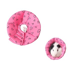 Hamster Rabbit Protection Cone Neck Recovery Collar - Small Animal Pets Elizabethan Collar Anti-Water Bite Sratch Risistant for Guinea Pig Mice Mouse Rats Ferret Squrrel (L, Pink)