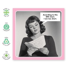 CENTRAL 23 Birthday Card for Her – BMI Chart - Gifts for Women, Girls, Mum, Sister, Besties, Aunties, Girlfriend, Wife, Friends, Colleague – Cheeky Jokes About Height - Comes with Fun Stickers