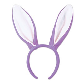 Beistle Soft-Touch Bunny Ears Lavender & White