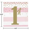 Creative Converting Stripe and Dots 1st Birthday Lunch Napkins, Pink/Gold,