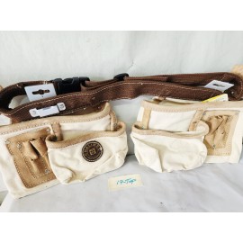 Chalimex C1818 Double Pocket Tool Belt Apron Canvas and Leather