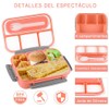 Bento Box 1300 ml-4 compartimentos, Fiambrera para Niños, Contenedor de