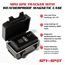 SpySpot Tracking Kit - 4G Queclink GL 320MG GPS Tracker with Waterproof Case, Battery and USB Adapter - Subscription Required