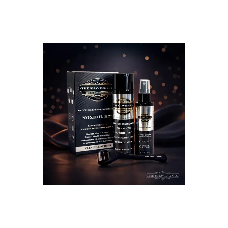Kit Sistema Capilar Noxidil Shampoo Loción Roller Pelo
