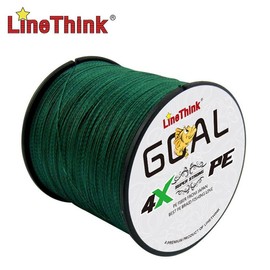 LineThink GOAL 300m/328yds Durable 4-strand Multifilament PE Braided Fishing Line – Super Strong, Anti-Abrasion, Smooth Casting, Lure Sea Fishing Tackle, Fishing Equipment, Christmas Gift - Color: Army Green, Specification: 0.8#-0.14mm-15lb