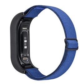 C2D JOY Elastic Nylon Bands Compatible with Garmin Vivosmart 5 tracker Replacement Bands with Case-Midnight Blue