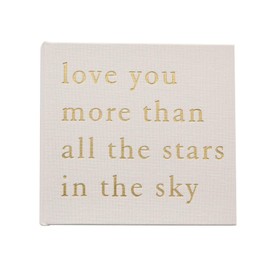 Widdop & Co. Linen Baby Photograph Album - Love You More Than The Stars 6x4'' Portrait Photo Album - Baby Gift Keepsake