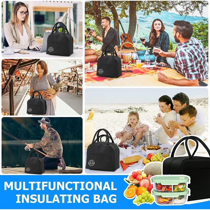 FonVan Lunch Bags Breakfast Bag (Black)