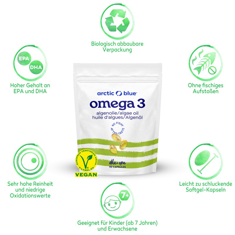 Premium Algae Oil Capsules with EPA & DHA - High
