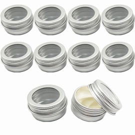 OHYER Cream jars for filling, ointment jar, cream tin, lip balm container, metal tins with lid, travel sample container, round travel cream jar jar for cosmetics, nail drill beads (5 ml, 25 x 15 mm)