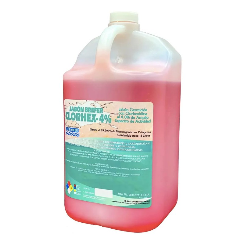 Solución Jabonosa con Gluconato de Clorhexidina 4% Antiséptico Galón 4