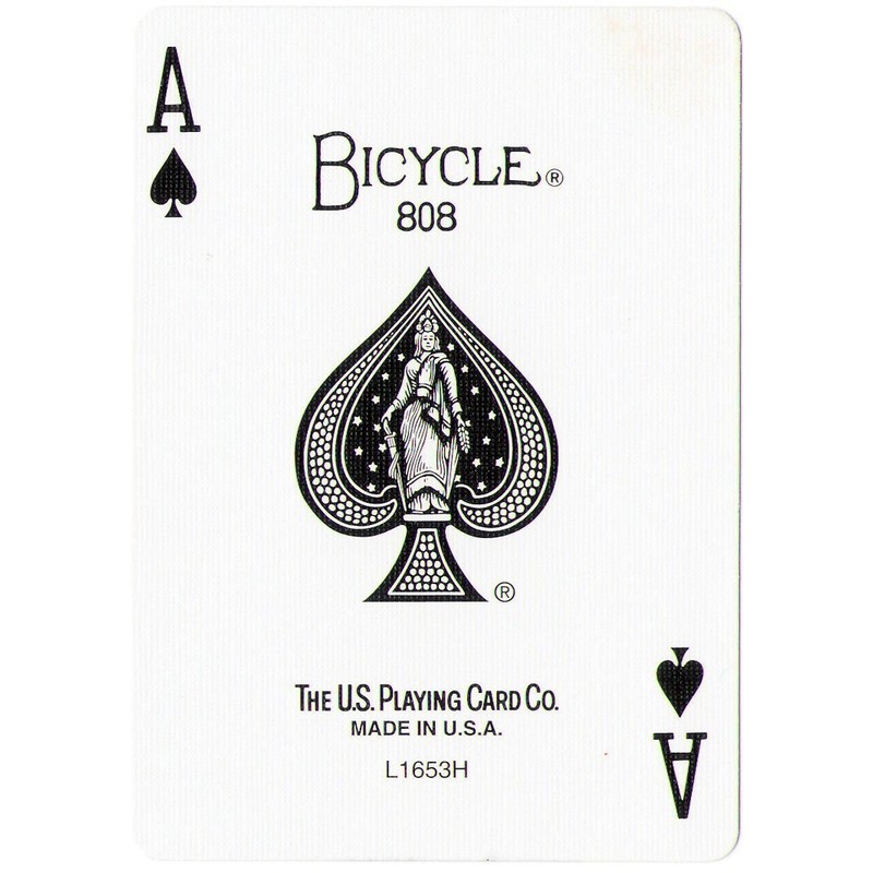 Bicycle Playing Card Force Deck Blue Back (Spades, Queen)