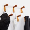 Adhesive Wall Hooks 6Pack Wood Hat Hooks Coat Rack Wall