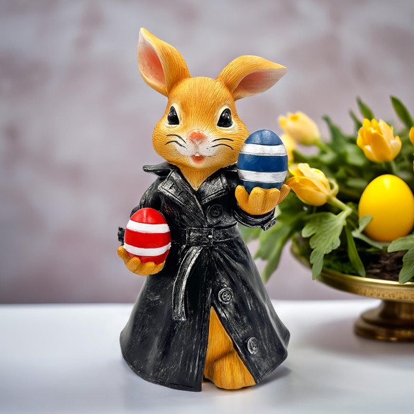 OrnamentallyYou Covert Carrot Collector Funny Bunny Agent Figurine, 7" Dueling