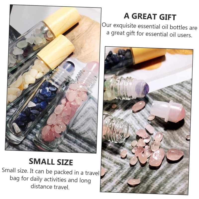 Mikinona 10ml Pink Crystal Stone Roller Bottle Set Roll-on Cosmetic