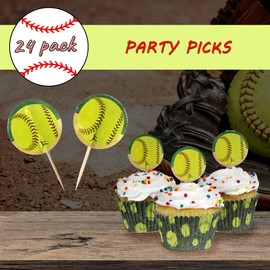 Softball Party Picks (24 Pack) Girl's Fastpitch Softball, Extra Innings Collection by Havercamp