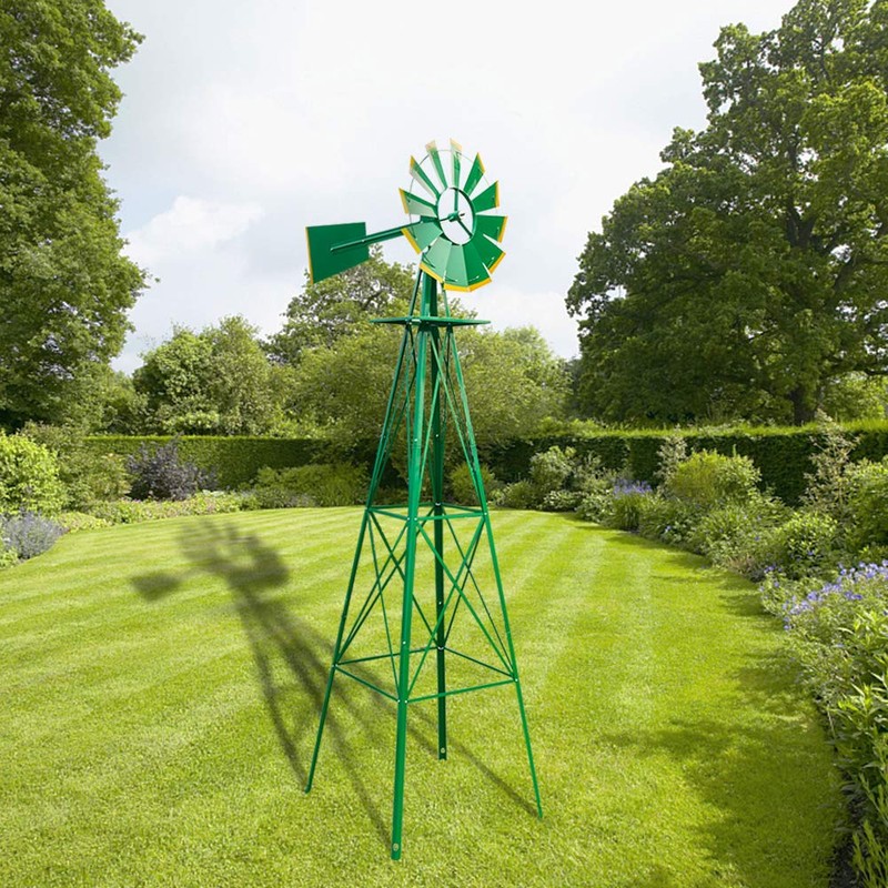 VINGLI Upgrade 8FT Ornamental Windmill Backyard Garden Decoration Weather Vane,
