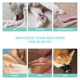 Moysoon Dog Anti-Licking Leg Sleeve,Rear Leg Protector to Stop Licking,Wound Protection Sleeve for Post-Surgery Recovery,Double Leg