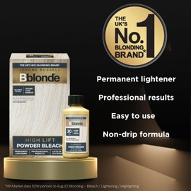 Jerome Russell Bblonde Maximum Lift Cream Peroxide 30 Vol - Permanent Blonde Hair Dye for Blonde to Medium Brown Hair Colour, Hair Bleach with 9% Peroxide & Avocado Oil, Lifts 6-7 Shades, 75ml