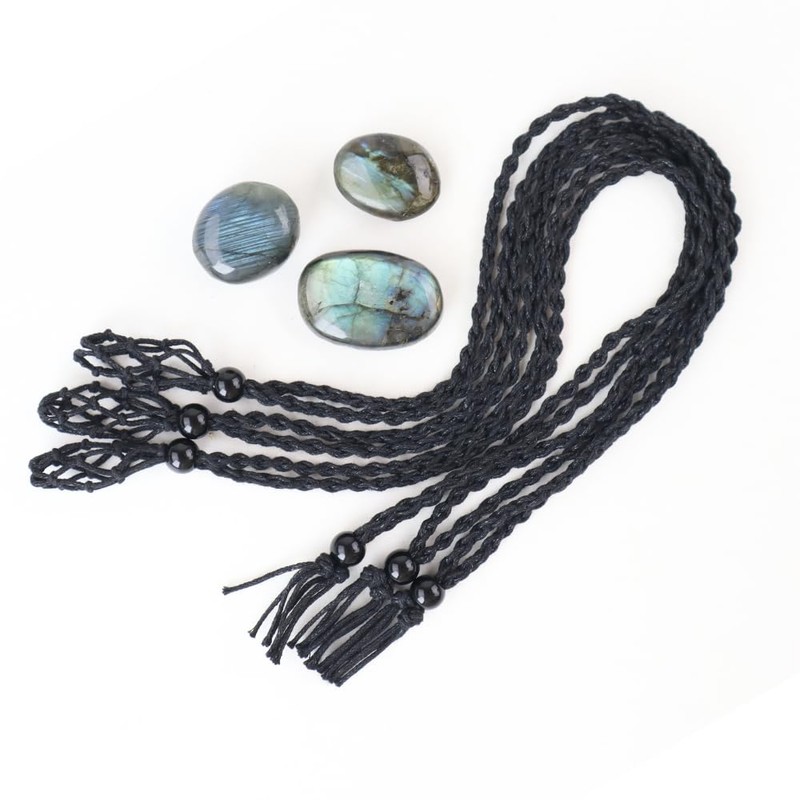 weryerker Natural Gemstone Labradorite Pendant Necklace Healing Crystal Stone Pendant