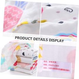 SUPVOX 5Pcs Face Towels Soft Pure Cotton Muslin Washcloths for Boy Girl Unisex Square Towel with Pineapple Rainbow Cloud Strawberry and