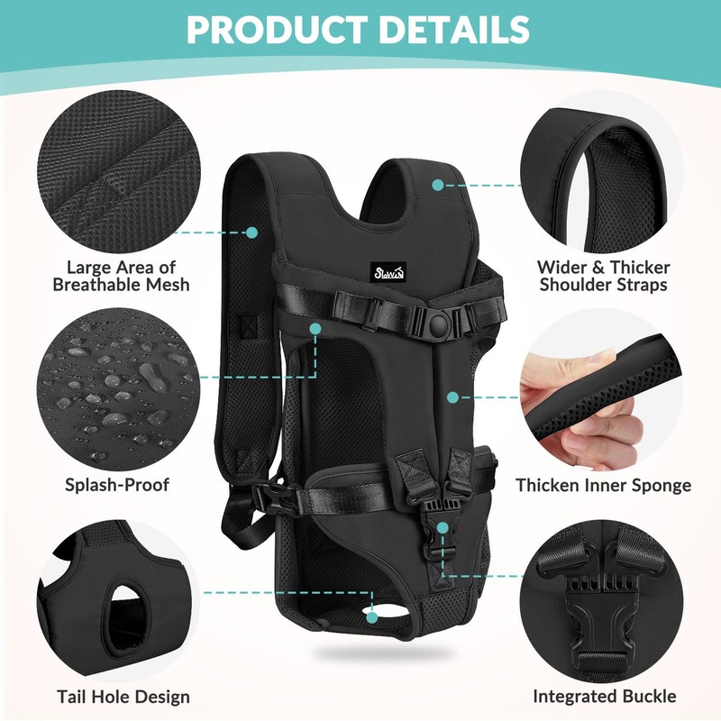 Lukovee Dog Backpack Carrier, Legs Out Easy-fit Dog Front Carrier
