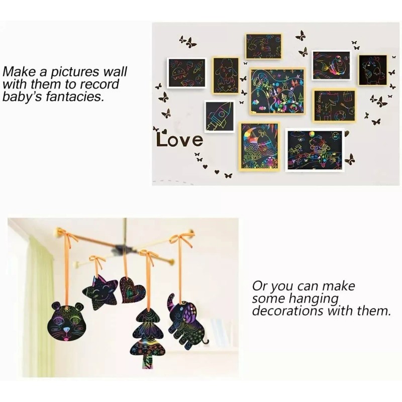 Rainbow Scratch Paper Art Pintura Cinturón Bolígraf Molde 50