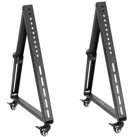 VIVO Low Height Mobile TV Stand for 32 to 65 inch Flat Curved Screens, LED LCD, Adjustable Floor Monitor Cart, Rolling TV Mount with Wheels, Black, STAND-TV01L