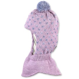 Sterntaler Baby Girls Toddler Scarf Hat Knitted Dots Hat, Pink mottled