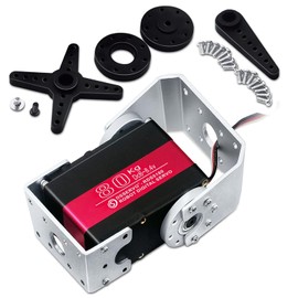 80KG Robot Servo Motor High Torque Steel Gear Waterproof Digital Steering Servo for Robotics, RC Vehicles, and Industrial Applications with Mount Brackets (180 Degrees)