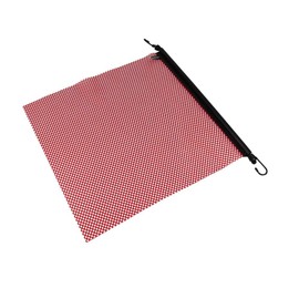 Mytee Products (8 Pack) 18"x18" Safety Flags for Trucks w/Vinyl Welt, Bungee Cords & Hooks - Jersey Mesh Red Warning Flags for Truck Loads Boat - DOT Compliant Hi Viz Oversized Trailer Caution Sign