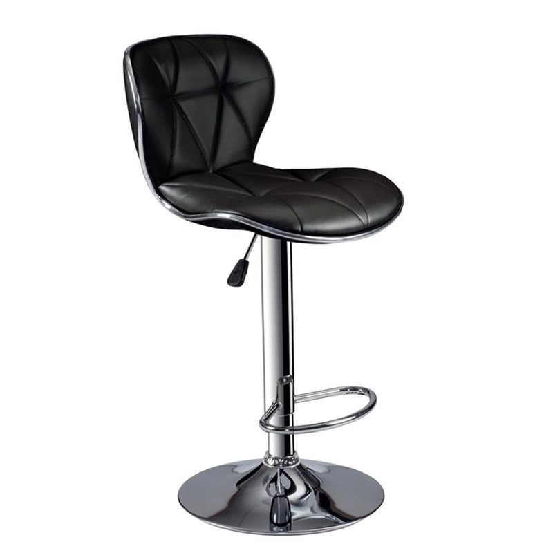 Poundex Bobkona Riggan Set of Two Adjustable PU bar Stool