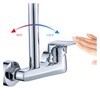 CUZRSIEYI Wall Mounted Single Handle Kitchen Faucet Double Hole Sink