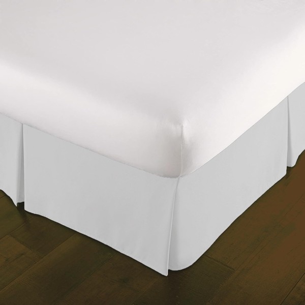 StudioMass White Box Pleated Base Valance Sheet 4ft Small Double