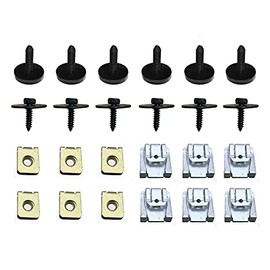 Young Wolf 24pcs Engine Lower Shell Clips Universal Splash Guard Black Fits Mercedes E Class W211