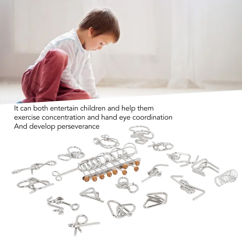 Metal Wire Puzzles Educational Logical Thinking Development Interlock Puzzles Set