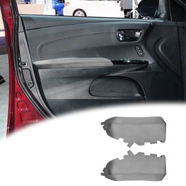 VKGUG 2PCS Front Door Panel Armrest Cover Replacement Compatible with Toyota Avalon 2013-2018 Left and Right Leather Arm Rest Replaced Skin Upholstery Dark Gray (Only Leather Part)