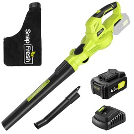 SnapFresh Leaf Vacuum, 2-in-1 Cordless Blower & Vacuum with 4.0Ah Battery