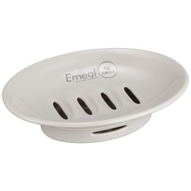 Asbel Emeal Soap Dish, Soap Tray, Bath Supplies, Ag, Antibacterial, Gray, 0.6 x 4.1 x 1.8 inches (15 x 10.3 x 4.5 cm)