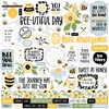 Bee Happy Cardstock Stickers 12"X12" - Elements