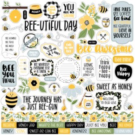 Bee Happy Cardstock Stickers 12"X12" - Elements